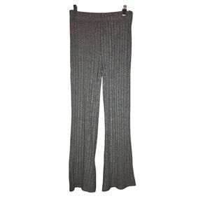 Shein Grey Ribbed Flared Knit Pants Size 6 Comfortwear